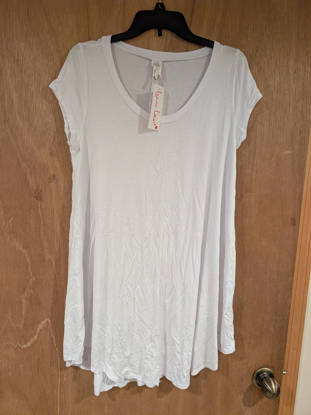 Lightweight White Scoop-Neck Women's Tunic Top
